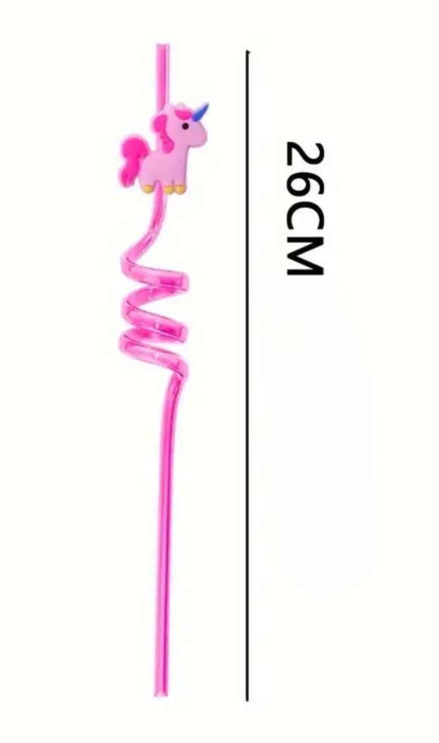 3 pailles torsadées Licorne