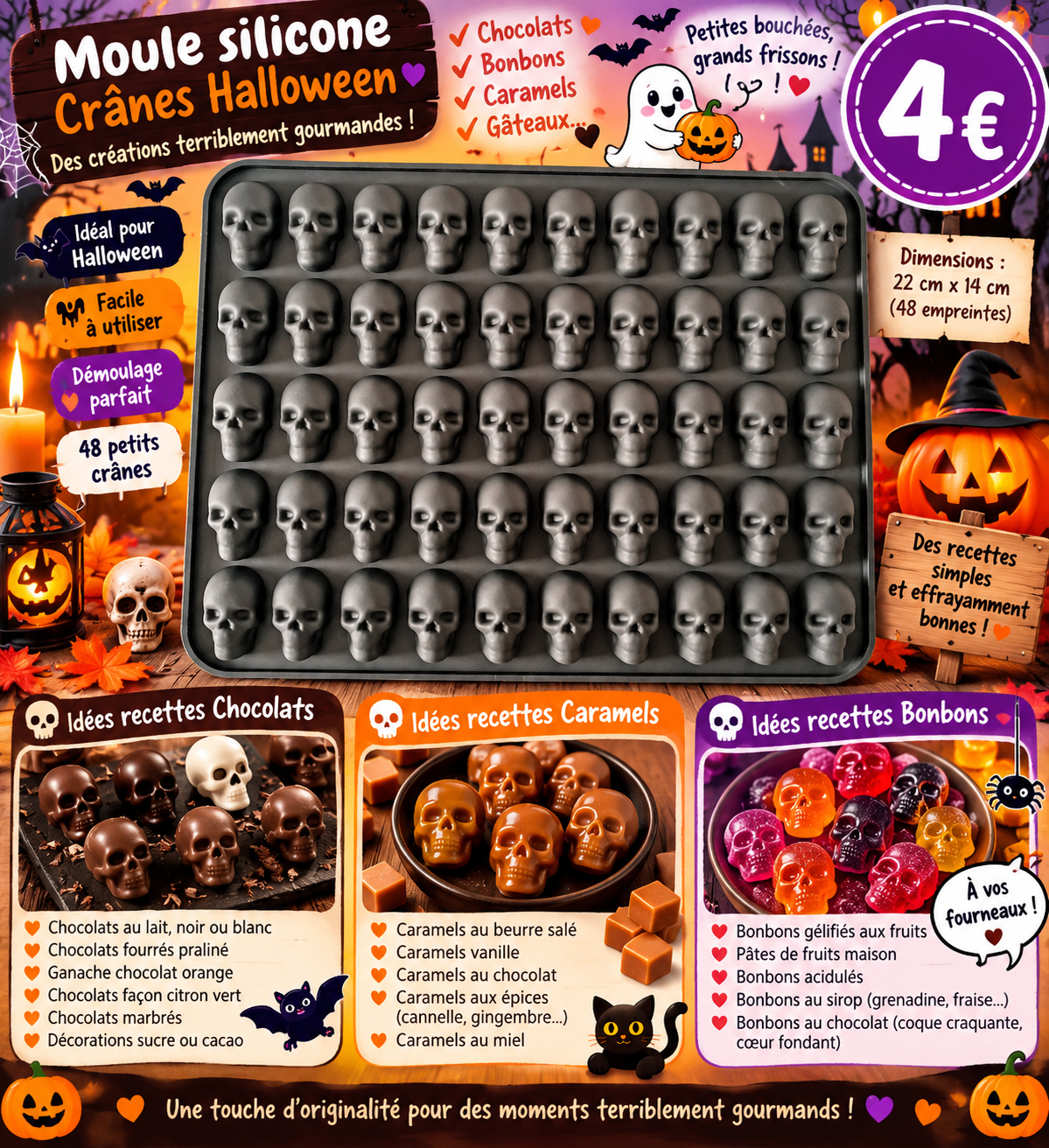 Moule bonbons P'tits crânes