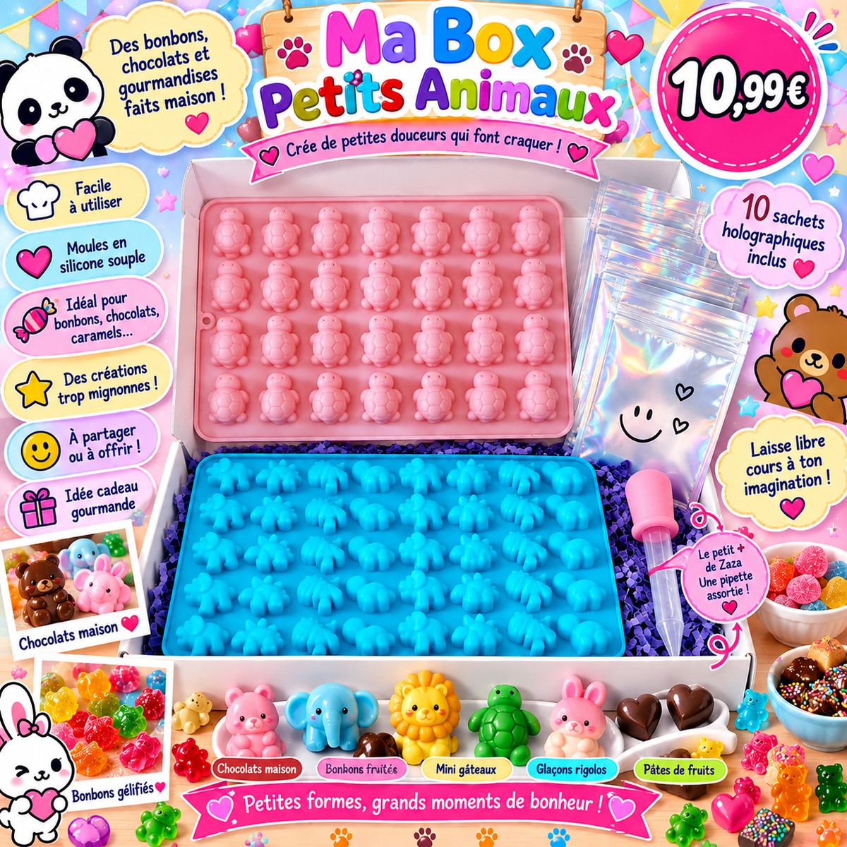 Box Petits animaux bonbons - chocolats