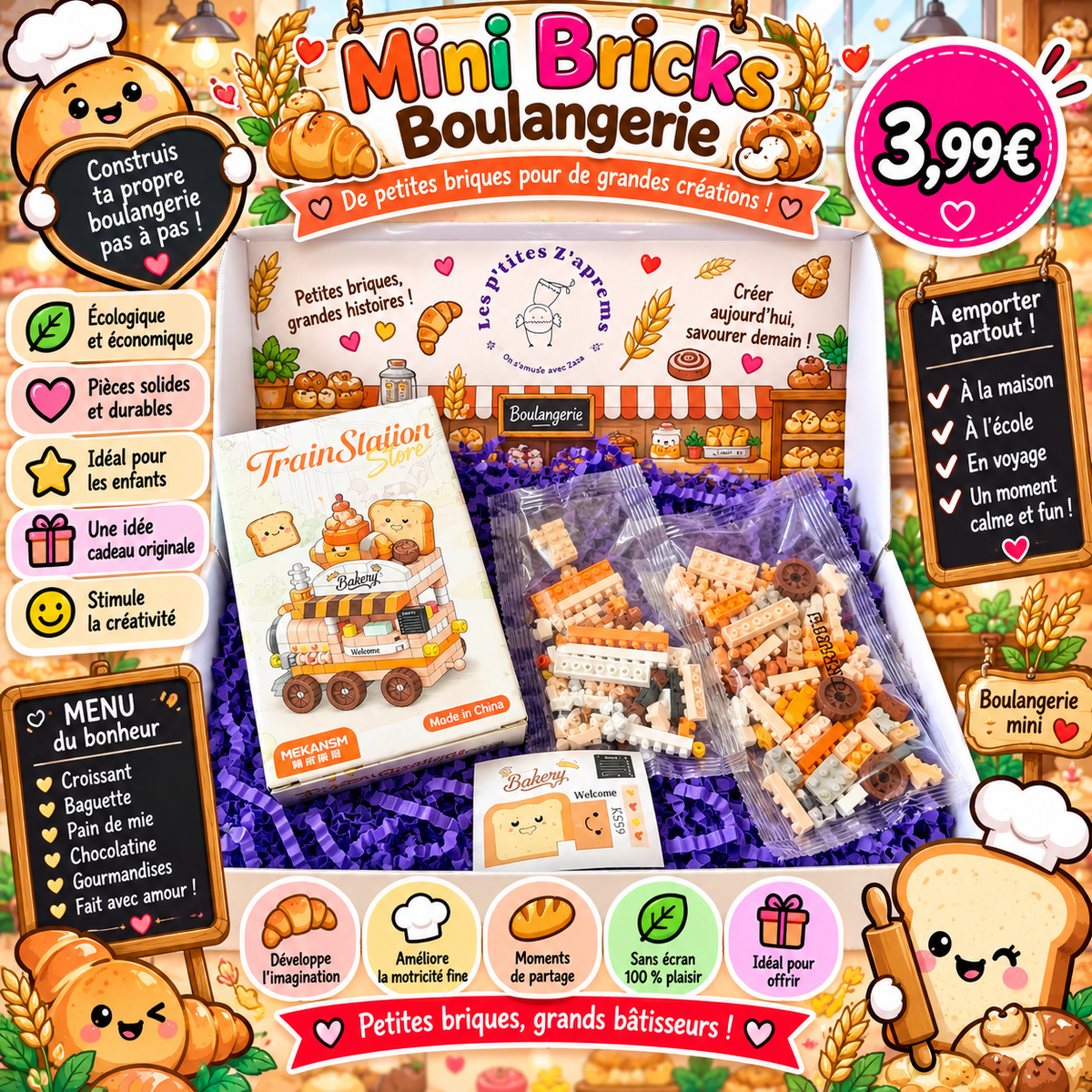 Box mini bricks Stand Boulangerie