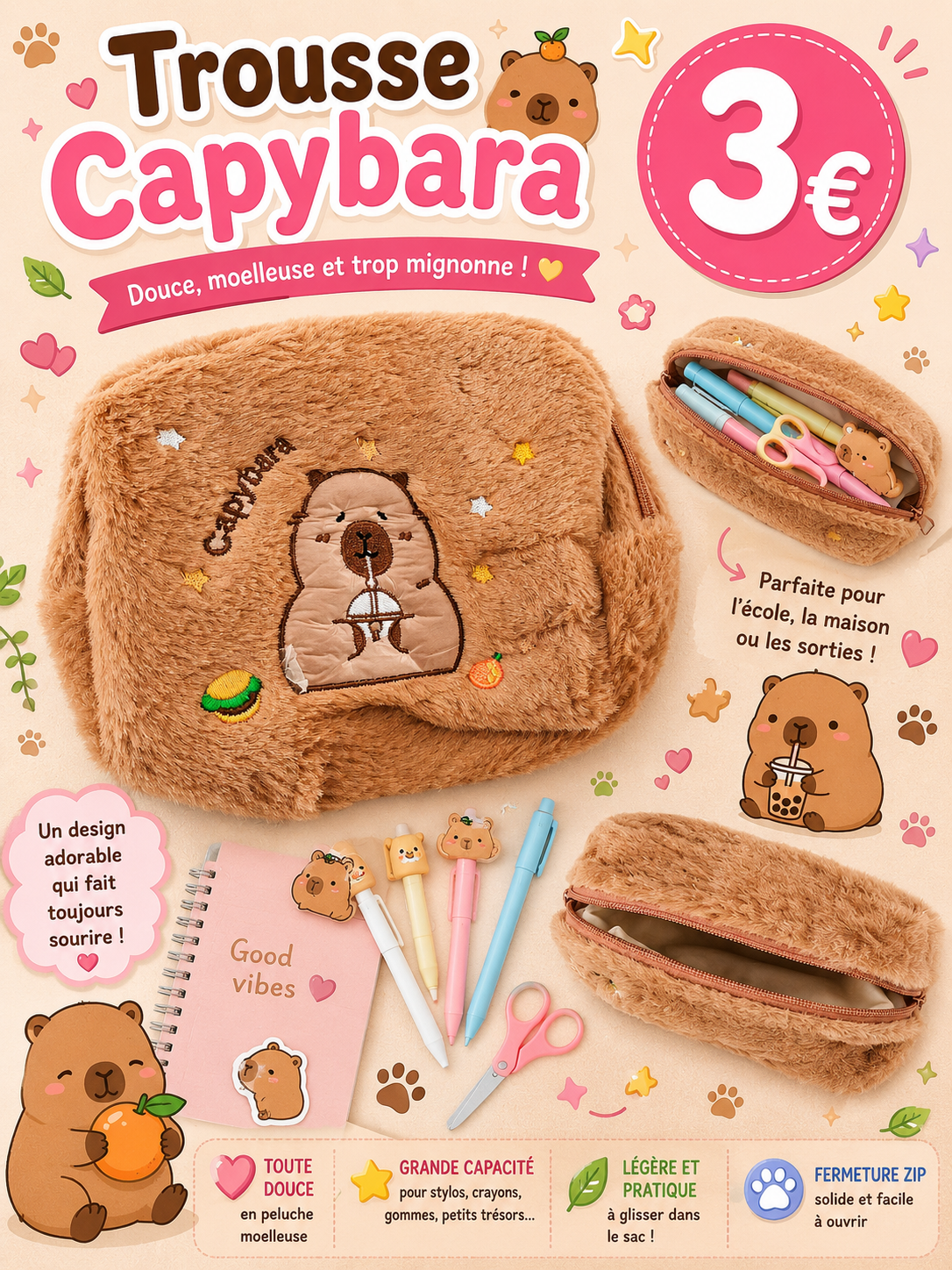 Trousse douce Capybara