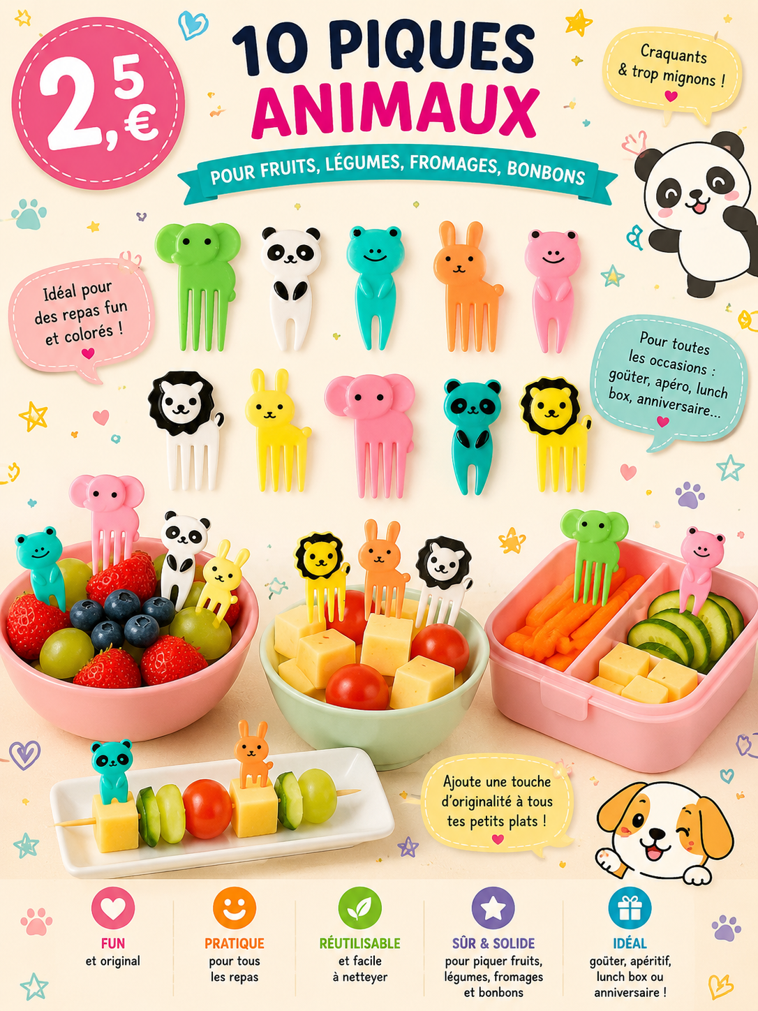 10 piques animaux