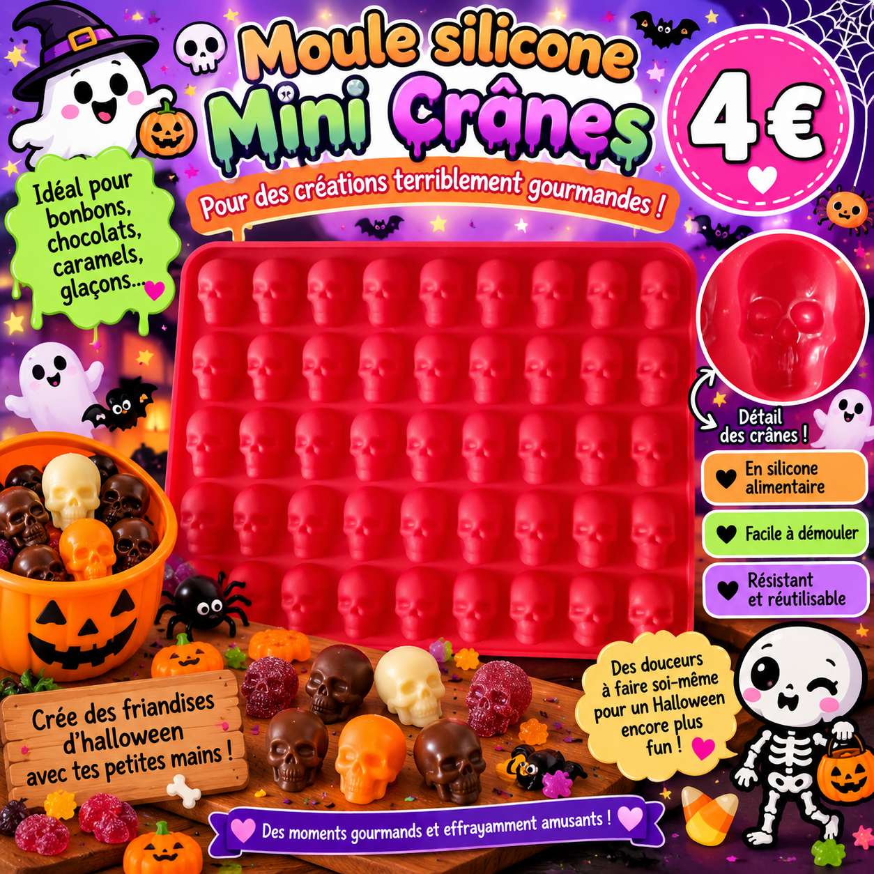 Moule bonbons P'tits crânes