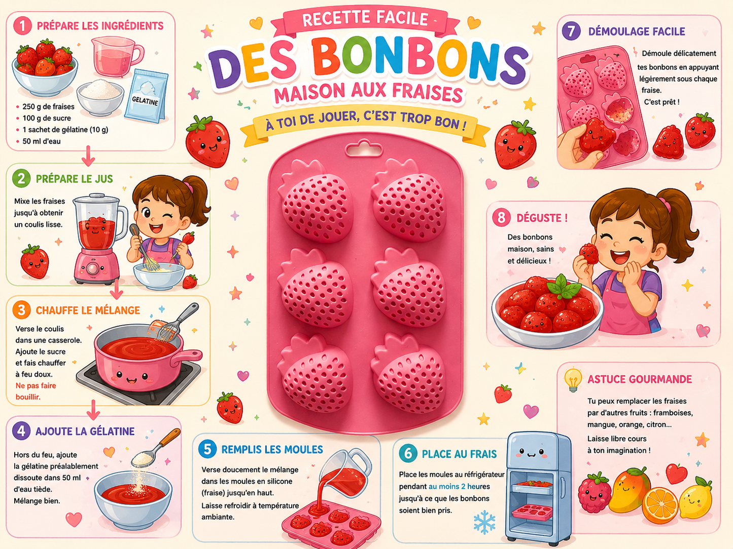 Moule silicone Fraises