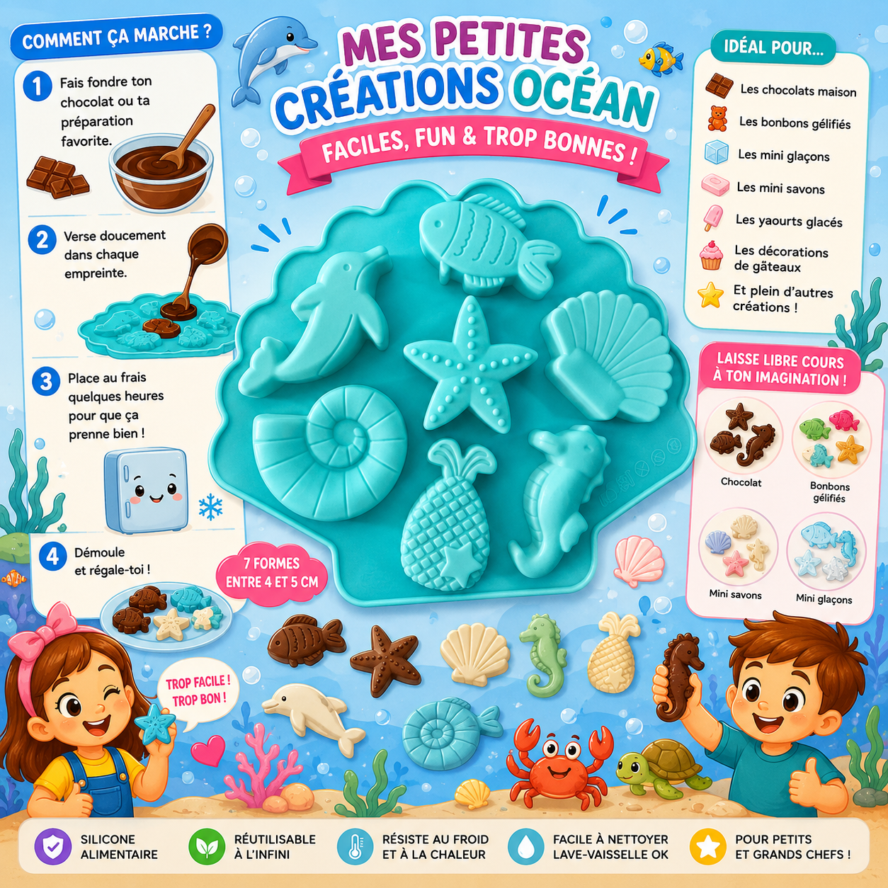 Moule silicone Coquillage vert