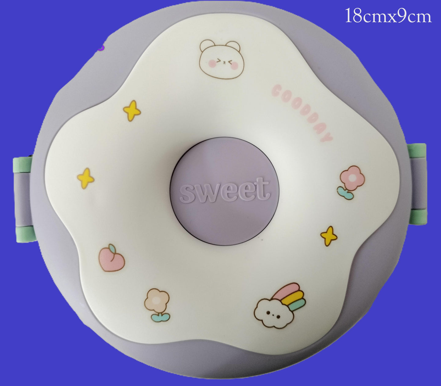 Lunch box ronde + 2 couverts