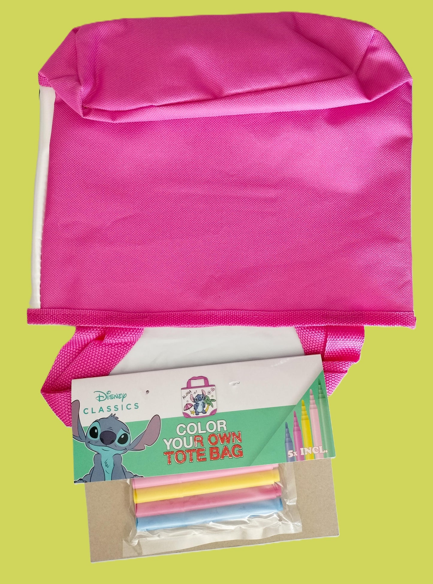 Sac à colorier Stitch + 5 feutres à tissus