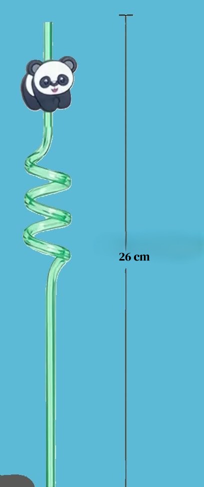 2 pailles torsadées Panda