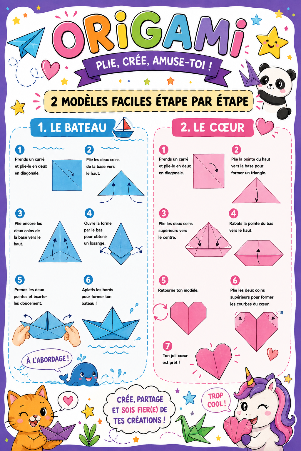 Fiche origami facile pour enfants