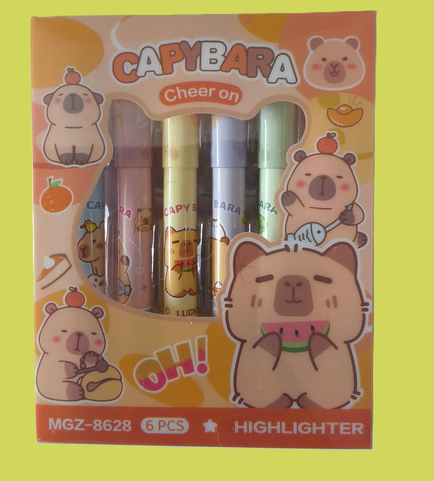 Boîte de 6 feutres fluos Capybara