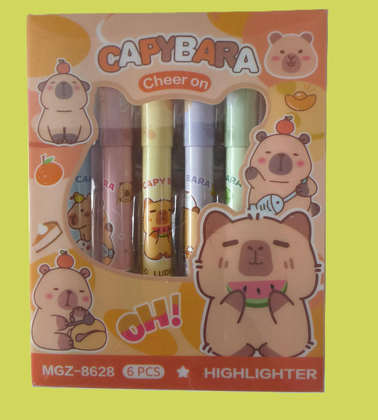 Boîte de 6 feutres fluos Capybara