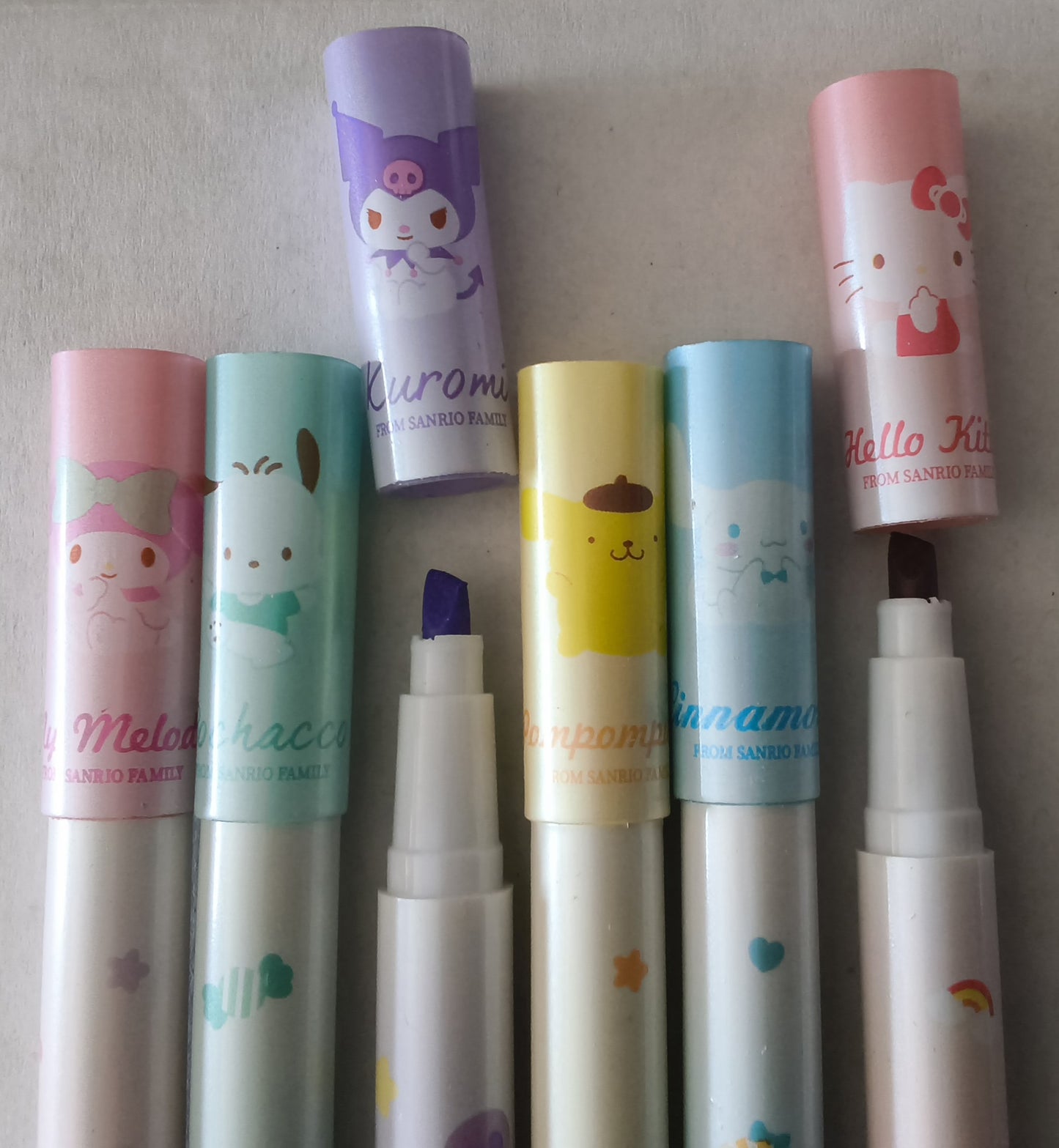 6 feutres fluos Hello Kitty and friends