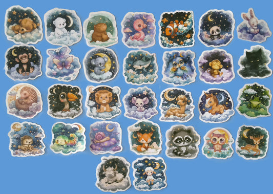 30 stickers Animaux monde de rêves