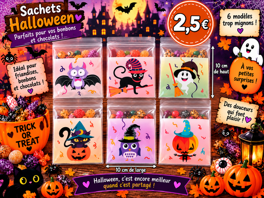 18 sachets Halloween pour bonbons , chocolats