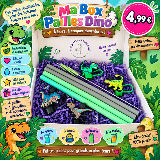 Kit pailles Dinosaures