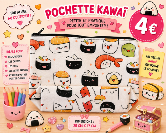 Pochette Sushis Kawaï
