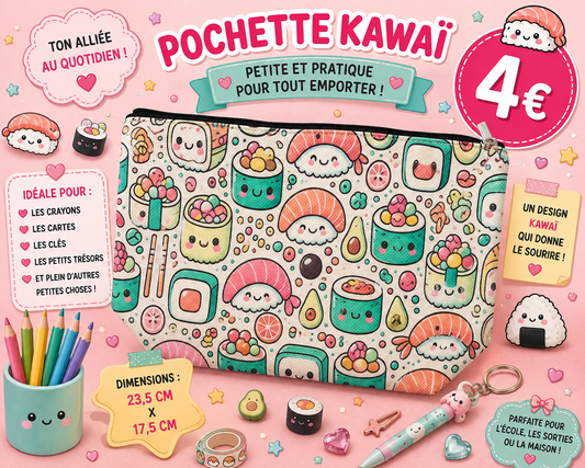 Pochette Sushis Kawaï
