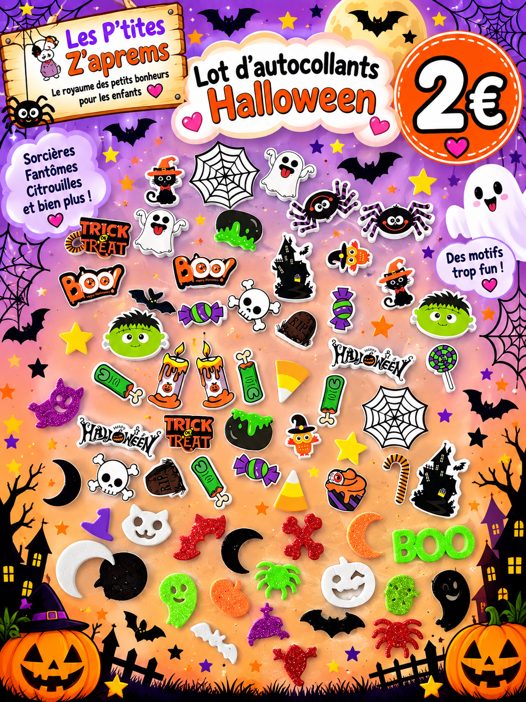 Lot Stickers Halloween