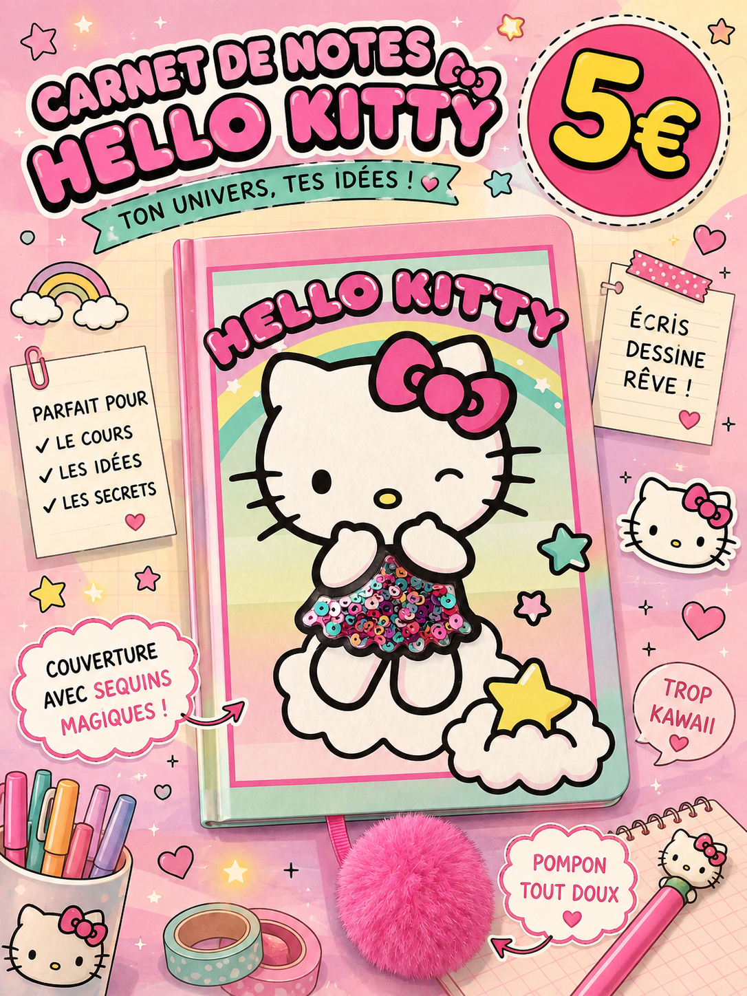 Carnet de notes Hello Kitty