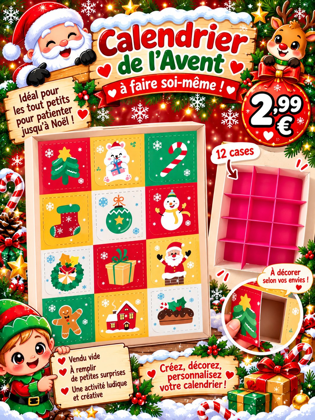 Calendrier de l'avent  12 cases