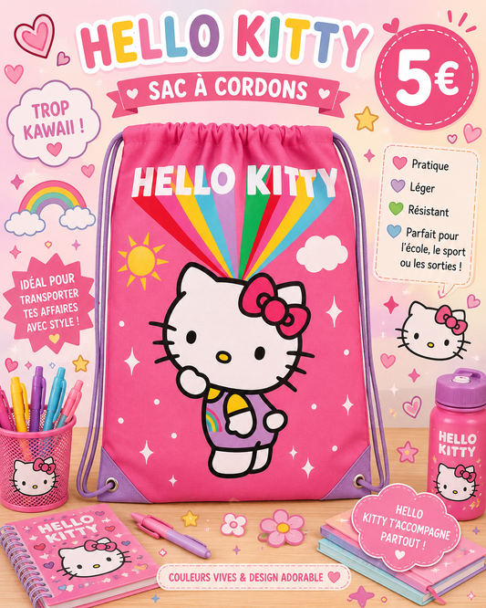 Sac à cordons Hello Kitty