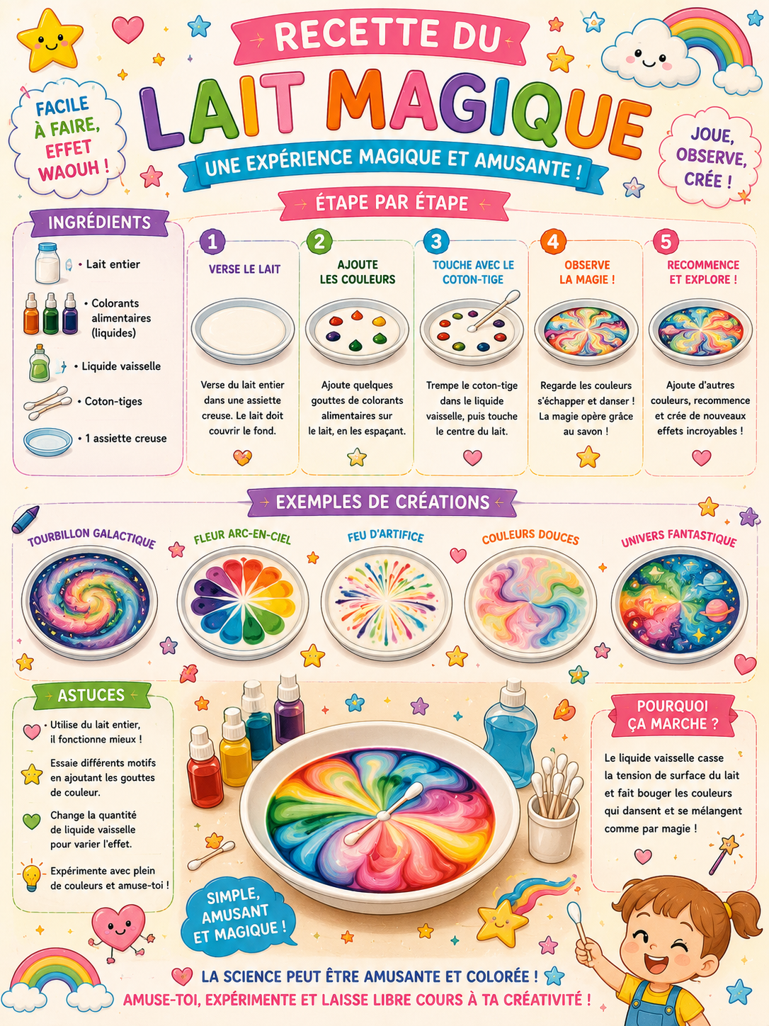 Fiche activité expérience : Lait magique