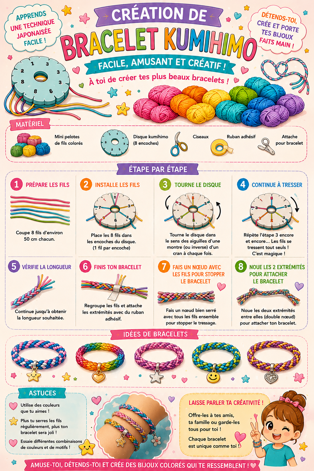 Fiche bracelet Kumihimo