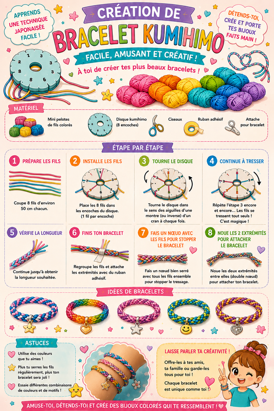 Fiche bracelet Kumihimo