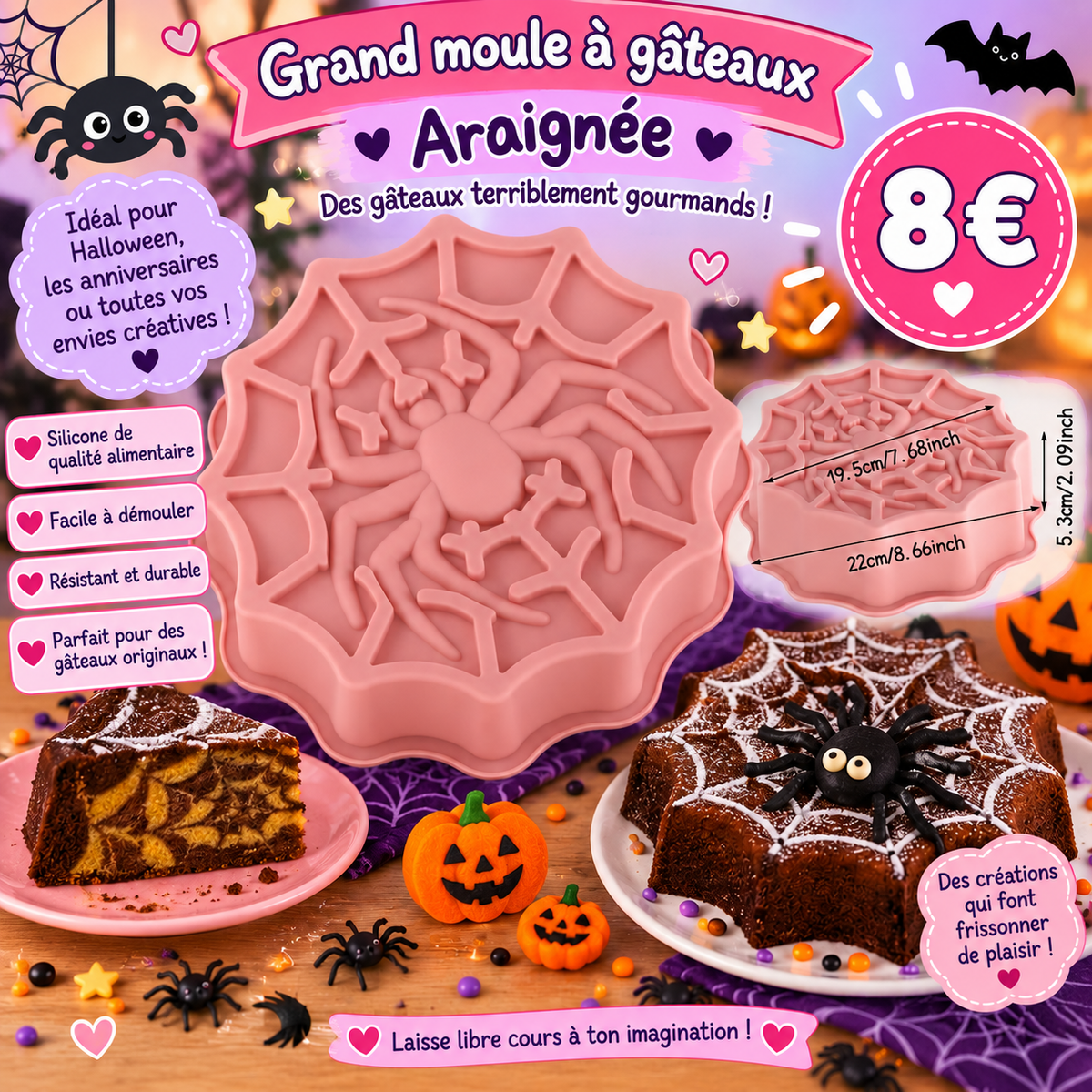 Grand moule silicone Araignée