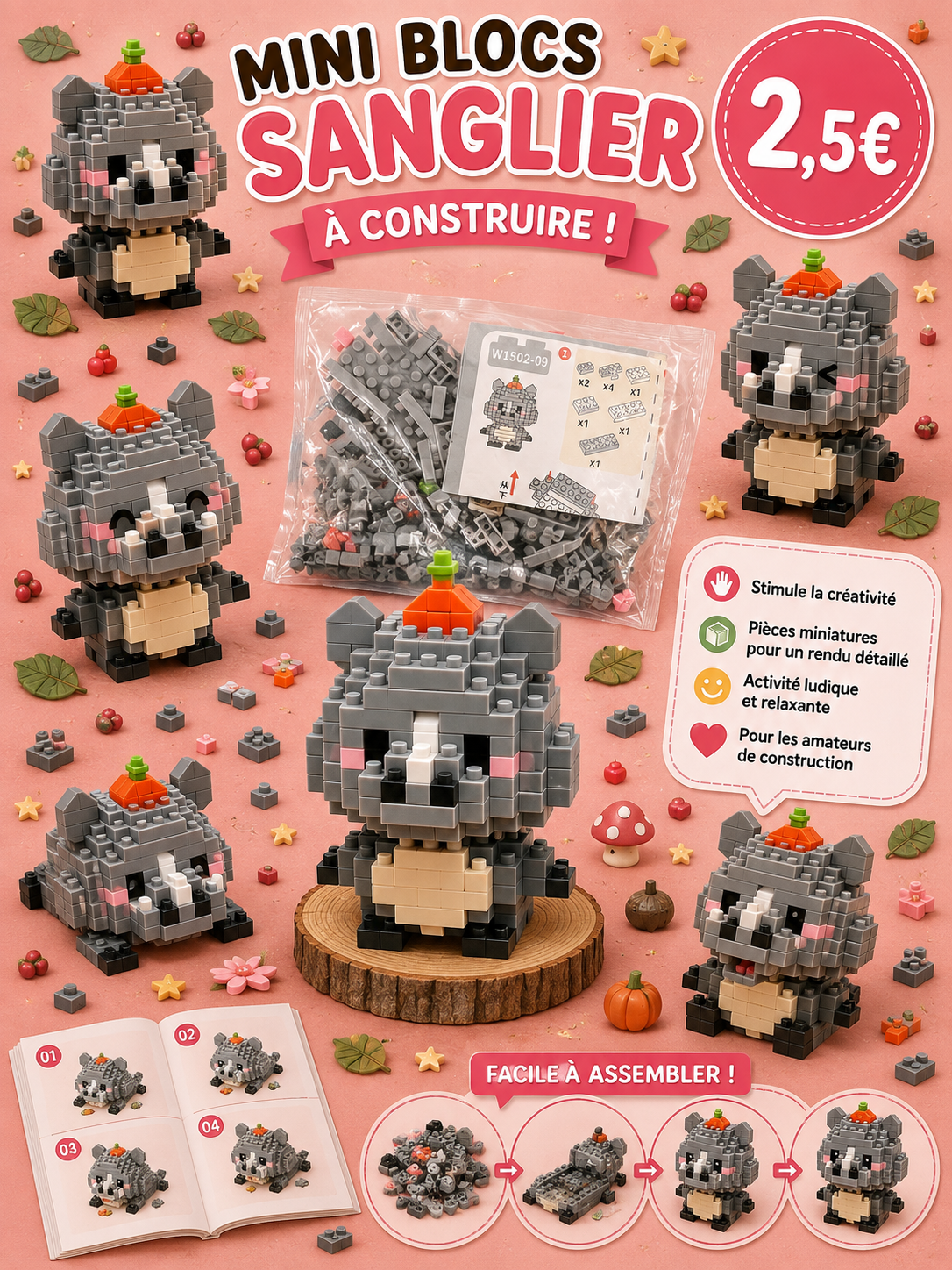 Mini bricks P'tit Sanglier