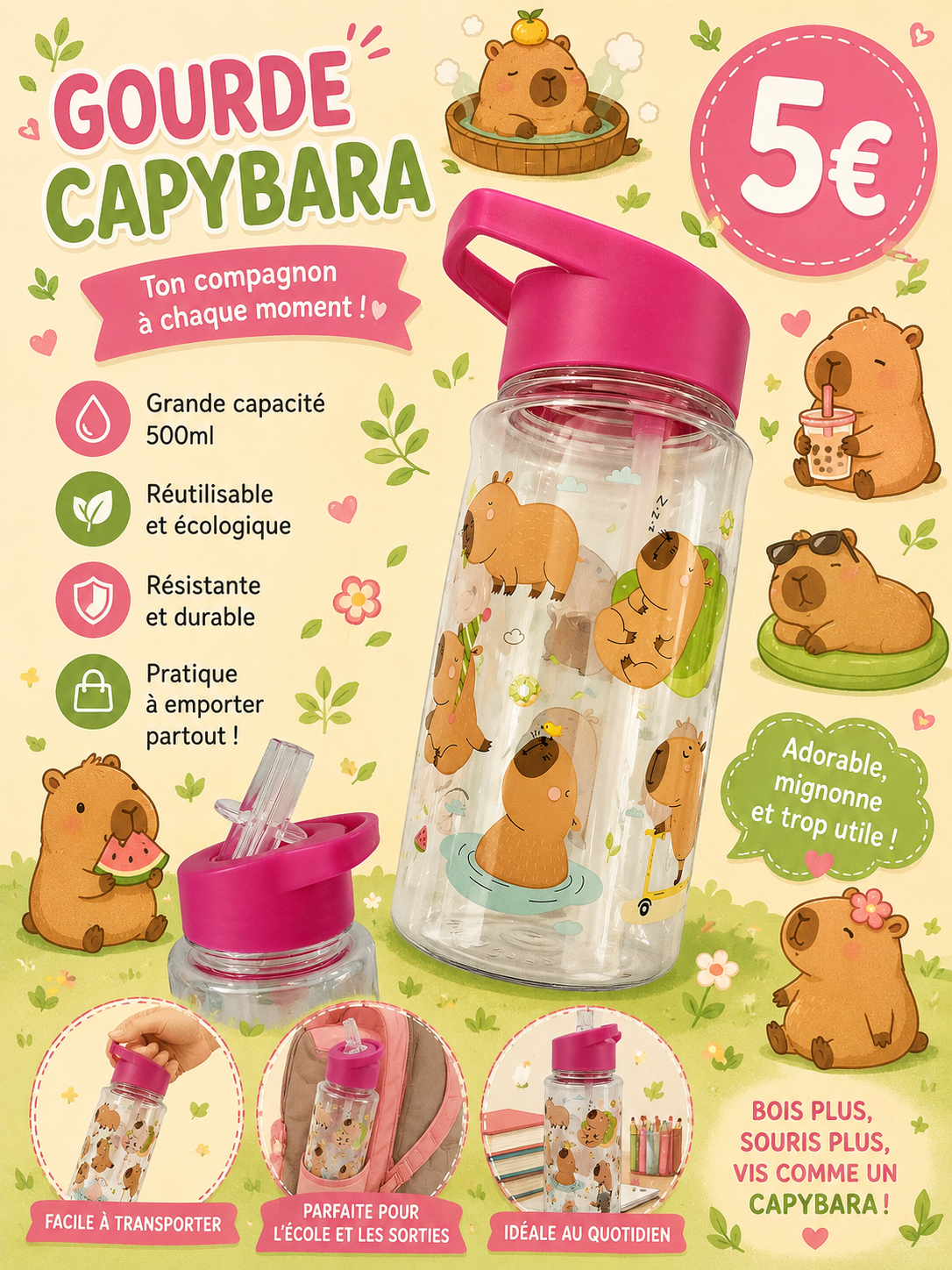 Petite gourde Capybara