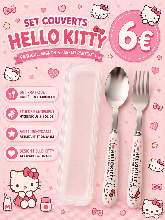 Boite 2 couverts Hello Kitty