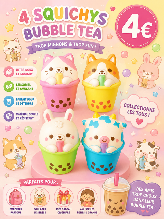 4 Squishys Bubble tea