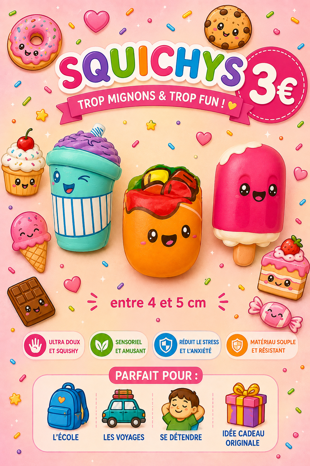 3 Squishys Gourmandi'Z