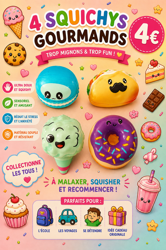 4 Squishys Gourmandi'z