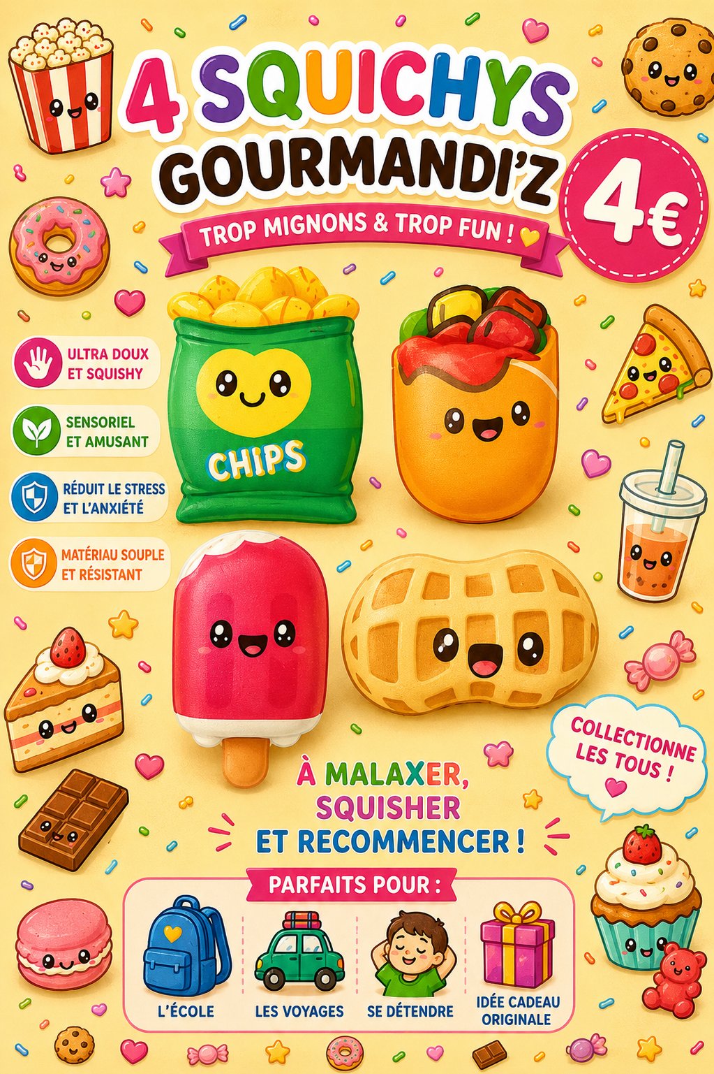 4 Squishys Gourmandi'Z