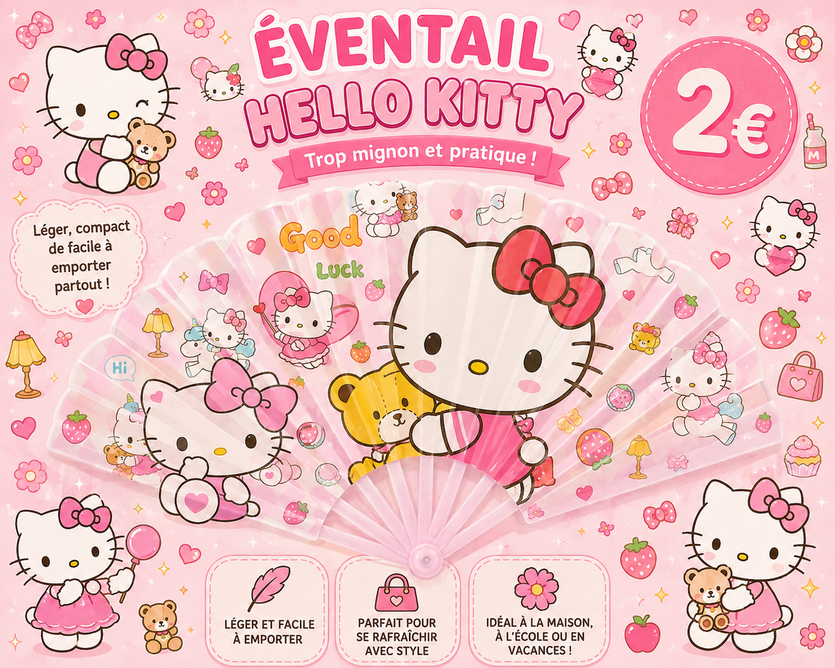 Eventail Hello Kitty