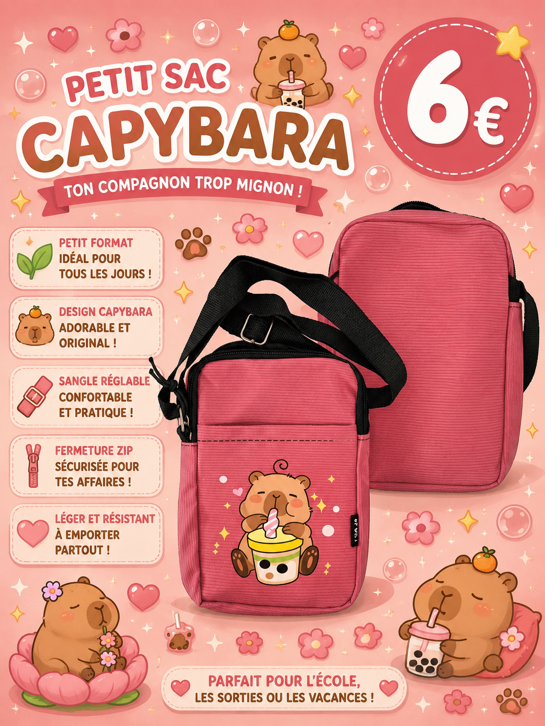 Petite sacoche Capybara