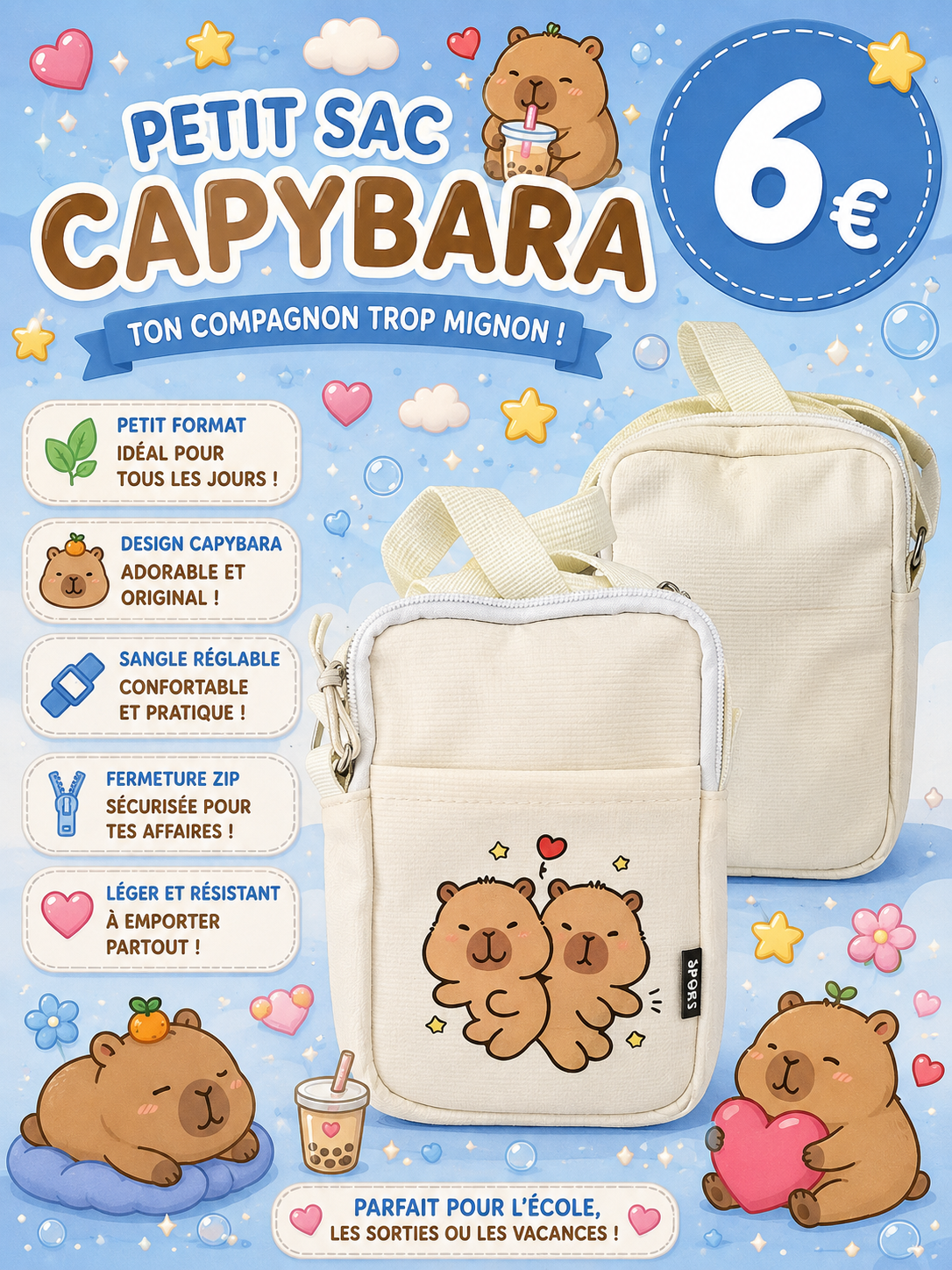 Petite sacoche Capybara