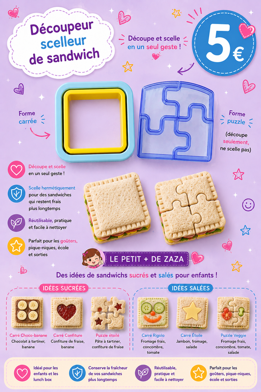 2 découpeurs scelleurs de sandwich ( carré + puzzle )