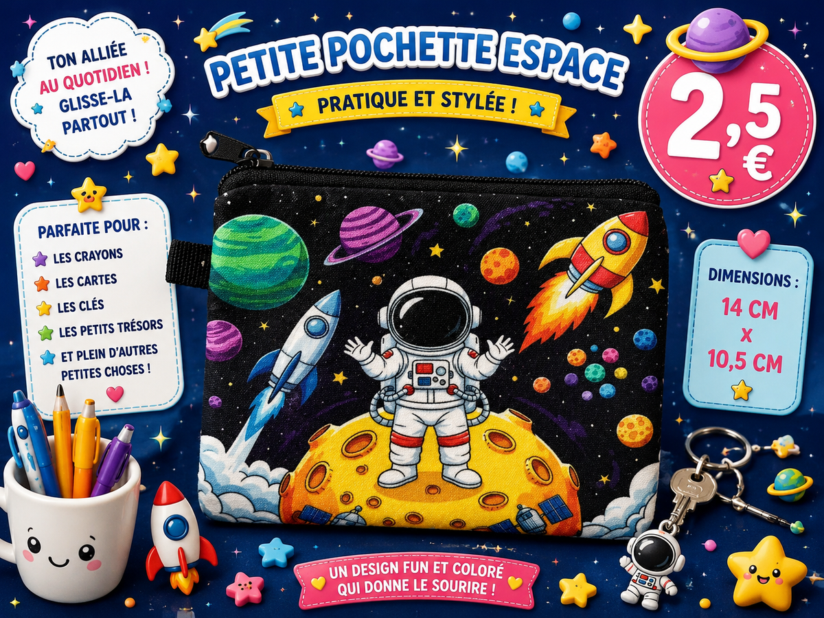 Petit sac de rangement  - porte monnaie Espace Astronautes