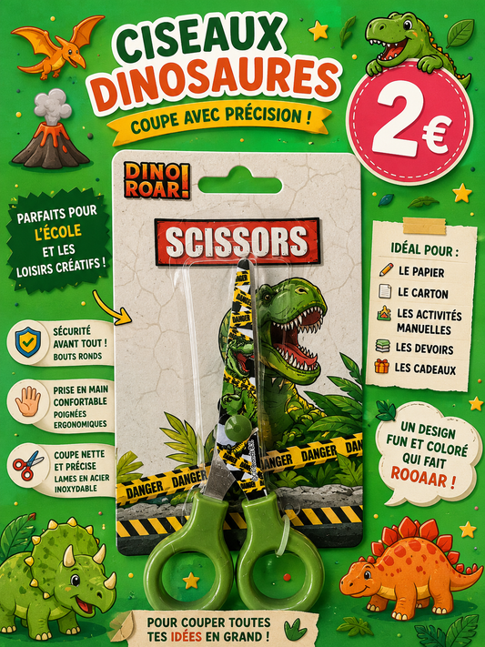 Paire de ciseaux Dinosaures