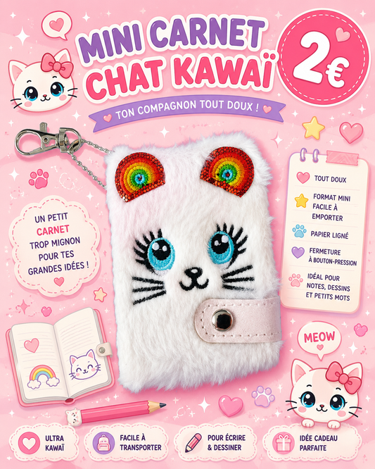Petit carnet tête de chat