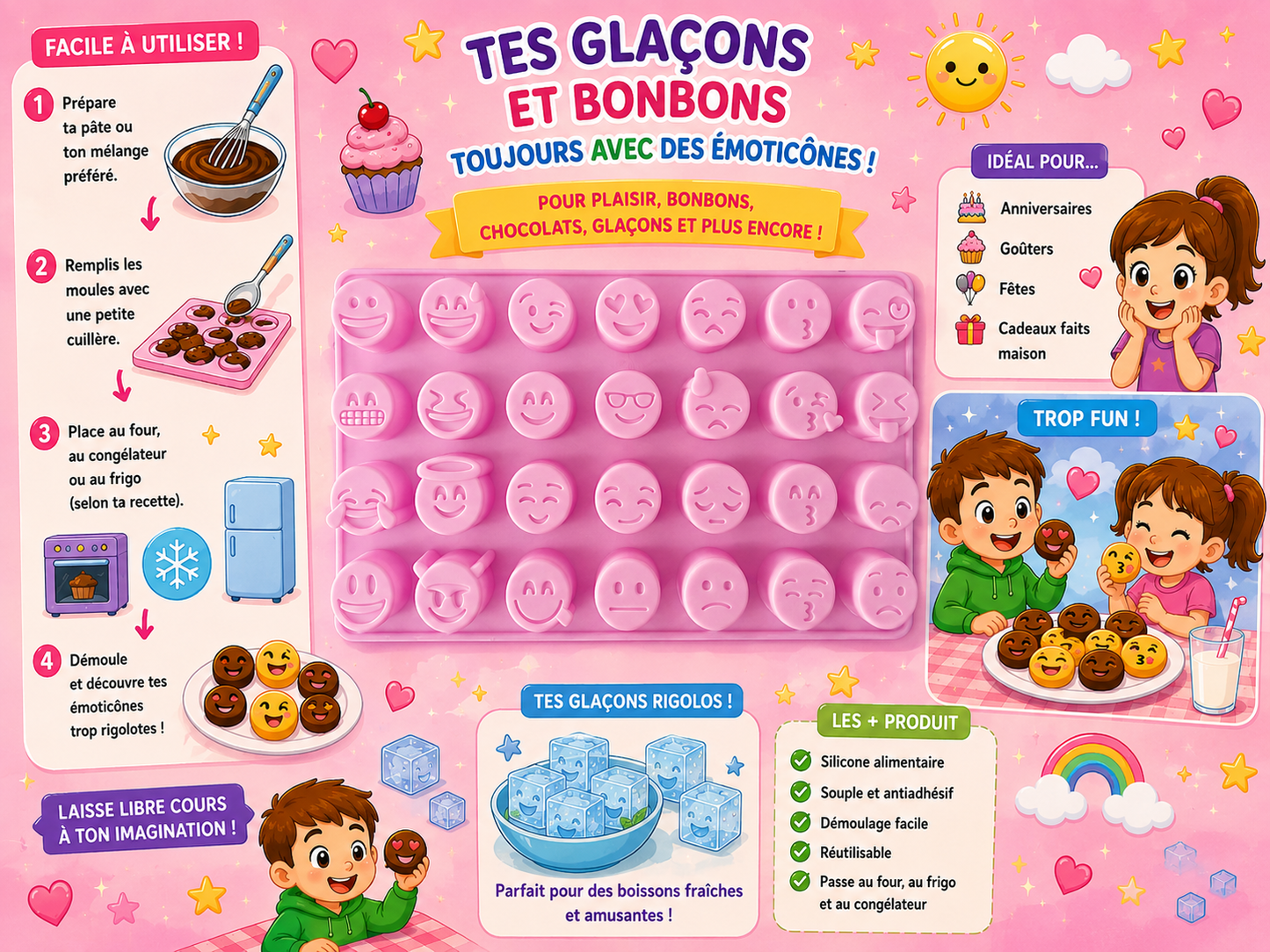 Moule silicone Smiley