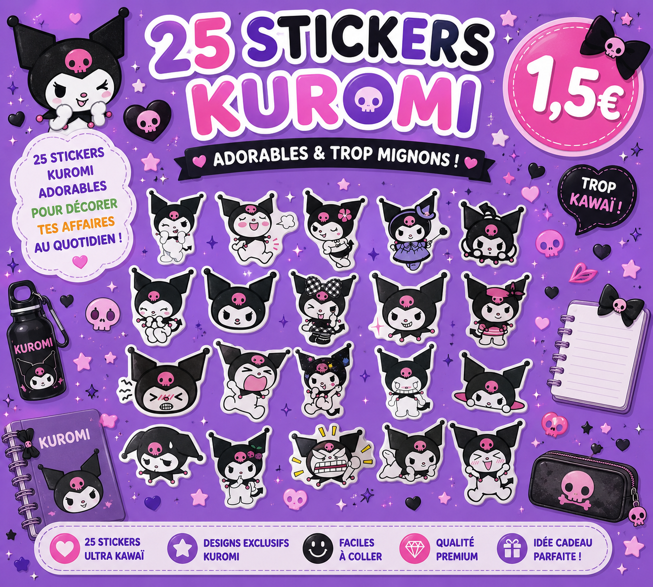 25 stickers Kuromi