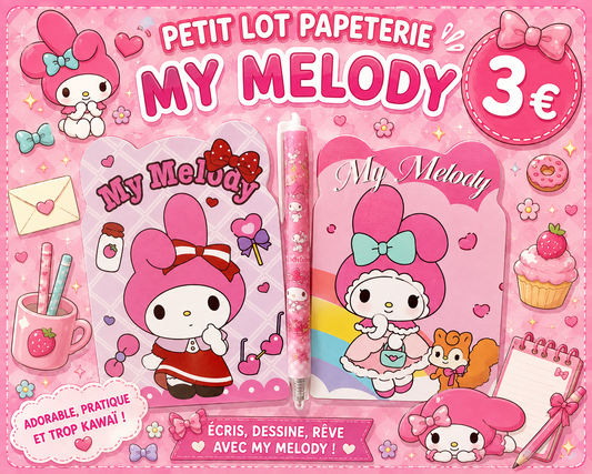 P'tit lot papeterie My Melody ( Hello Kitty and friends )