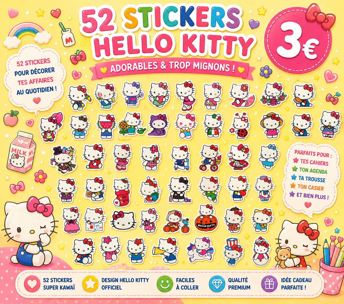 52 stickers Hello Kitty