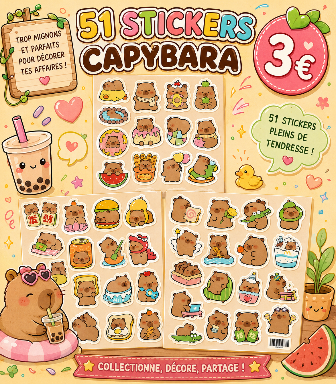 51 stickers Capybara
