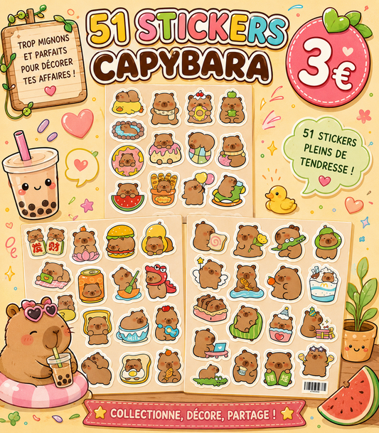 51 stickers Capybara