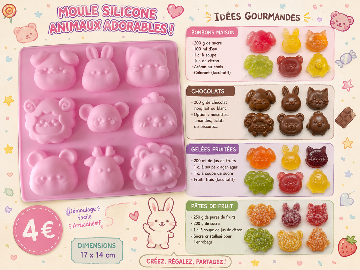 Moule silicone Animaux